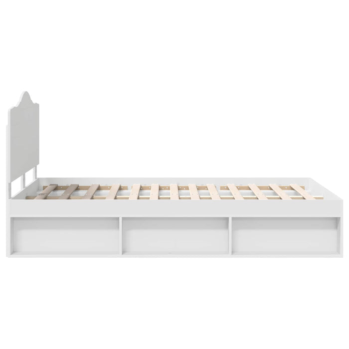 Cadru de pat cu headboard Alb 120 x 190 cm Lemn de pin masiv - WALTI WALTI