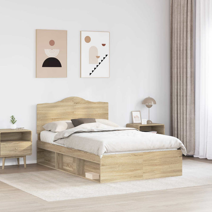 Cadru de pat cu headboard Sonoma 120 x 190 cm Lemn de pin masiv - WALTI WALTI