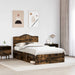 Cadru de pat Stejar fumuriu 120 x 190 cm Lemn de pin masiv - WALTI WALTI