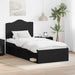 Cadru de pat cu headboard Negru 100 x 200 cm Lemn de pin masiv - WALTI WALTI