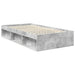 Cadru de pat Gri Concret 100 x 200 cm Lemn de pin masiv - WALTI WALTI