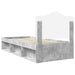 Cadru de pat Gri Concret 100 x 200 cm Lemn de pin masiv - WALTI WALTI