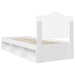 Cadru de pat cu headboard Alb 90 x 200 cm Lemn de pin masiv - WALTI WALTI