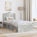 Cadru de pat cu headboard Beton 90 x 200 cm Lemn de pin masiv - WALTI WALTI