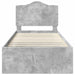Cadru de pat cu headboard Beton 90 x 200 cm Lemn de pin masiv - WALTI WALTI