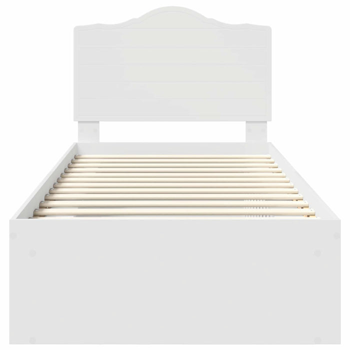 Cadru de pat cu headboard Alb 90 x 190 cm Lemn de pin masiv - WALTI WALTI