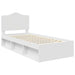 Cadru de pat cu headboard Alb 75 x 190 cm Lemn de pin masiv - WALTI WALTI