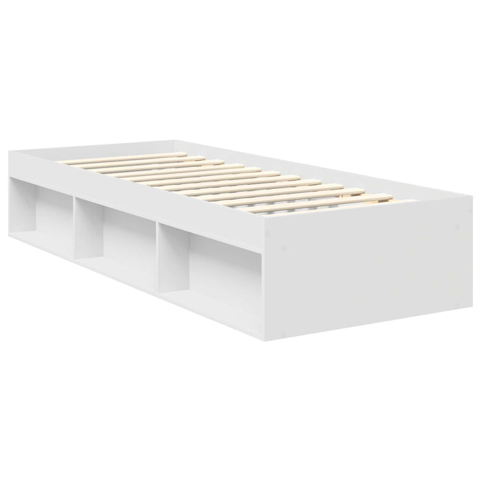 Cadru de pat cu headboard Alb 75 x 190 cm Lemn de pin masiv - WALTI WALTI