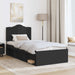 Cadru de pat cu headboard Negru 75 x 190 cm Lemn de pin masiv - WALTI WALTI