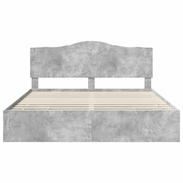 Cadru de pat Gri din beton 180 x 200 cm Lemn Ingineresc - WALTI WALTI