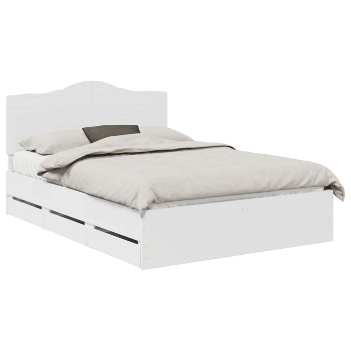 Cadru de pat cu sertar Alb 160 x 200 cm Lemn Ingineresc - WALTI WALTI