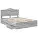 Cadru de pat cu sertar Gri Sonoma 150 x 200 cm Lemn Ingineresc - WALTI WALTI