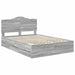 Cadru de pat cu sertar Gri Sonoma 140 x 190 cm Lemn Ingineresc - WALTI WALTI