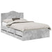 Cadru de pat Gri din beton 135 x 190 cm Lemn Ingineresc - WALTI WALTI