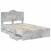 Cadru de pat Gri din beton 135 x 190 cm Lemn Ingineresc - WALTI WALTI