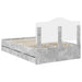 Cadru de pat Gri din beton 135 x 190 cm Lemn Ingineresc - WALTI WALTI