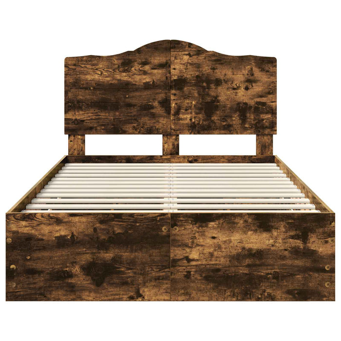 Cadru de pat Stejar fumuriu 135 x 190 cm Lemn Ingineresc - WALTI WALTI