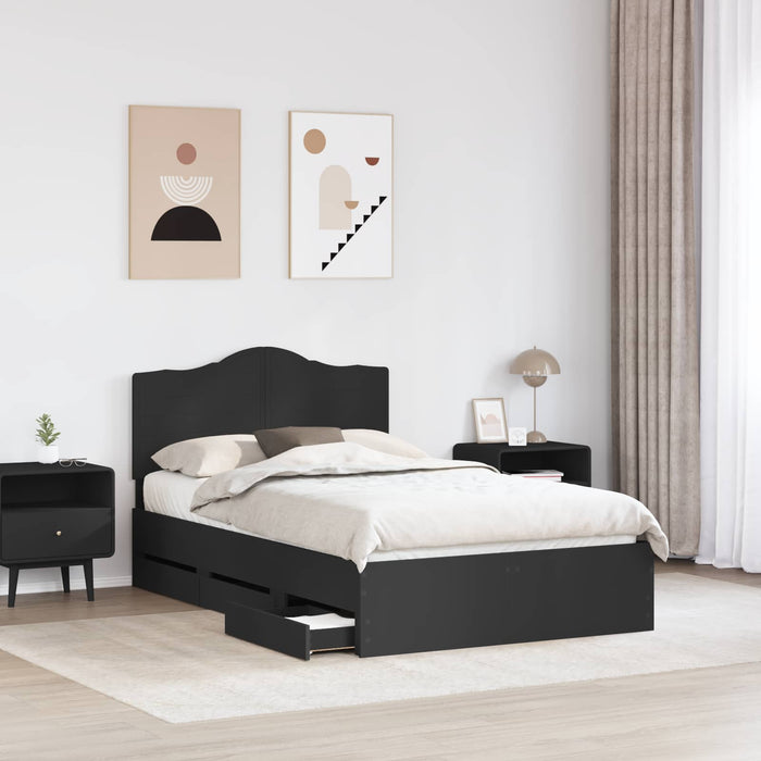 Cadru de pat cu sertar Negru 120 x 200 cm Lemn Ingineresc - WALTI WALTI
