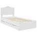 Cadru de pat cu sertar Alb 98.5 x 200 cm Lemn Ingineresc - WALTI WALTI