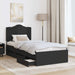 Cadru de pat cu sertar Negru 90 x 190 cm Lemn Ingineresc - WALTI WALTI