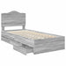 Cadru de pat cu sertar Gri Sonoma 90 x 190 cm Lemn Ingineresc - WALTI WALTI