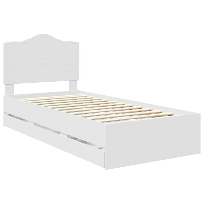 Cadru de pat cu sertar Alb 90 x 200 cm Lemn Ingineresc - WALTI WALTI