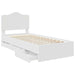 Cadru de pat cu sertar Alb 75 x 190 cm Lemn Ingineresc - WALTI WALTI