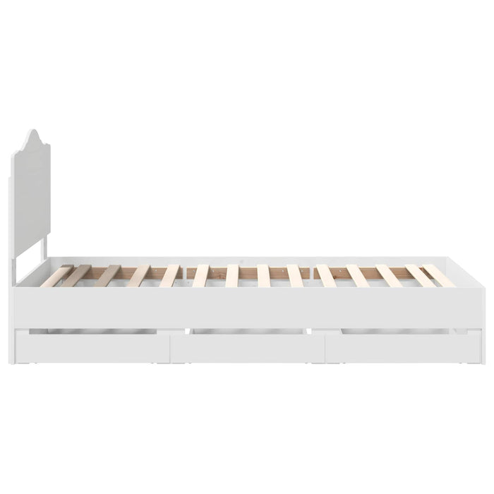 Cadru de pat cu sertar Alb 75 x 190 cm Lemn Ingineresc - WALTI WALTI