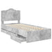 Cadru de pat Gri din beton 75 x 190 cm Lemn Ingineresc - WALTI WALTI
