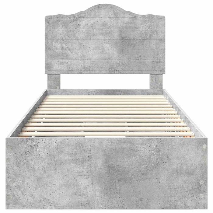 Cadru de pat Gri din beton 75 x 190 cm Lemn Ingineresc - WALTI WALTI