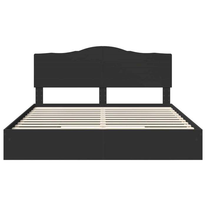 Cadru de pat cu sertar Negru 200 x 200 cm Lemn compozit - WALTI WALTI