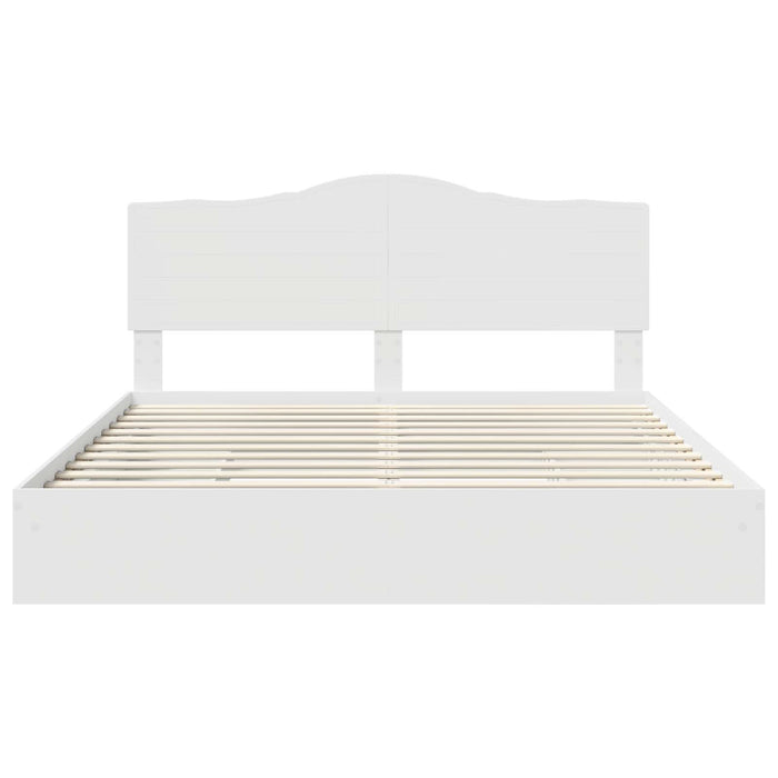 Pat cu storage cu headboard Alb 180 x 200 cm Lemn compozit - WALTI WALTI