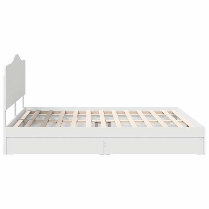 Pat cu storage cu headboard Alb 180 x 200 cm Lemn compozit - WALTI WALTI