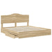 Pat cu storage Stejar Sonoma 180 x 200 cm Lemn compozit - WALTI WALTI