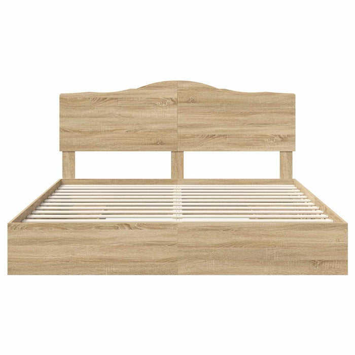 Pat cu storage Stejar Sonoma 180 x 200 cm Lemn compozit - WALTI WALTI