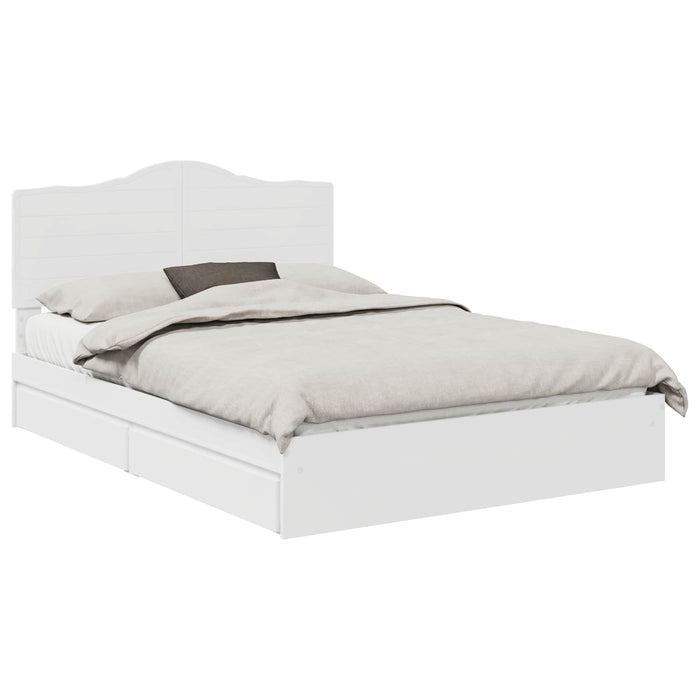 Pat cu storage cu headboard Alb 160 x 200 cm Lemn compozit - WALTI WALTI
