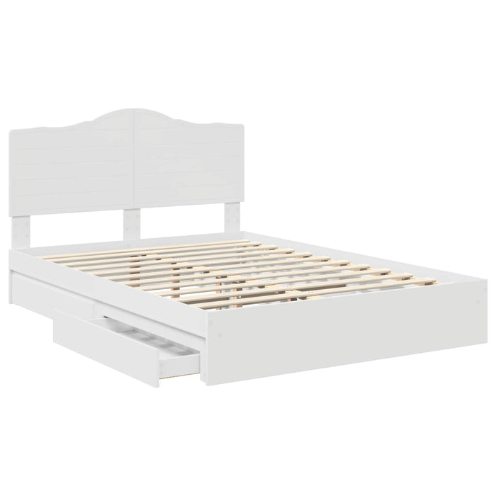 Pat cu storage cu headboard Alb 160 x 200 cm Lemn compozit - WALTI WALTI