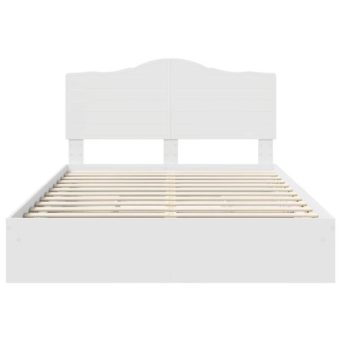 Pat cu storage cu headboard Alb 160 x 200 cm Lemn compozit - WALTI WALTI