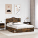 Pat cu storage Stejar fumuriu 160 x 200 cm Lemn compozit - WALTI WALTI