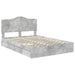 Cadru de pat cu sertar Gri din beton 150 x 200 cm Lemn compozit - WALTI WALTI