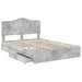 Cadru de pat cu sertar Gri din beton 150 x 200 cm Lemn compozit - WALTI WALTI