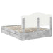 Cadru de pat cu sertar Gri din beton 150 x 200 cm Lemn compozit - WALTI WALTI