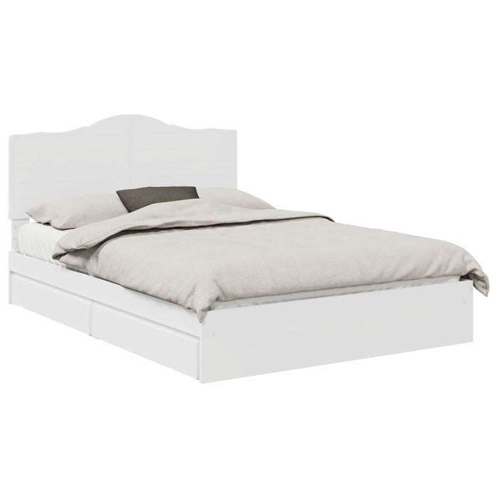 Pat cu storage cu headboard Alb 140 x 200 cm Lemn compozit - WALTI WALTI