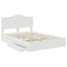 Pat cu storage cu headboard Alb 140 x 190 cm Lemn compozit - WALTI WALTI