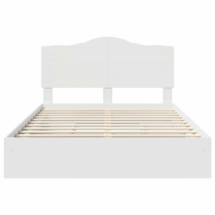 Pat cu storage cu headboard Alb 140 x 190 cm Lemn compozit - WALTI WALTI
