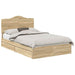 Pat cu storage Stejar Sonoma 135 x 190 cm Lemn compozit - WALTI WALTI