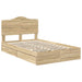 Pat cu storage Stejar Sonoma 135 x 190 cm Lemn compozit - WALTI WALTI