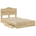 Pat cu storage Stejar Sonoma 135 x 190 cm Lemn compozit - WALTI WALTI
