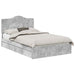 Cadru de pat cu sertar Gri din beton 135 x 190 cm Lemn compozit - WALTI WALTI