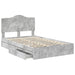 Cadru de pat cu sertar Gri din beton 135 x 190 cm Lemn compozit - WALTI WALTI
